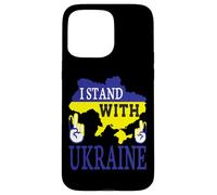 Carcasa para iPhone 15 Pro MAX Estoy con Ucrania - Love Stop War - Ucrania Mapa