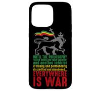 Carcasa para iPhone 15 Pro MAX Everywhere IS War Discurso Haile Selassie León Judá Reggae