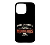 Carcasa para iPhone 15 Pro MAX Faith Can Move Mountains Retro Sunset Bible Verse Christian