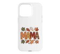 Carcasa para iPhone 15 Pro MAX Fall Mama Patchwork Style Hojas de otoño Calabaza