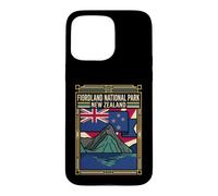 Carcasa para iPhone 15 Pro MAX Fiordland National Park Nueva Zelanda Bandera Gráfico de Viaje