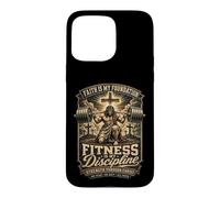 Carcasa para iPhone 15 Pro MAX Fitness Disciplina Oración Cristiana Gimnasio Entrenamiento Culturismo