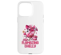 Carcasa para iPhone 15 Pro MAX Flamazing Shelly Pink Flamingo Tropical Beach Trip Mujer