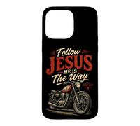 Carcasa para iPhone 15 Pro MAX Follow Jesus He is The Way Christian Motorcycle Gospel Biker