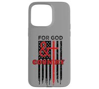 Carcasa para iPhone 15 Pro MAX For God & Country Christian Cross American Flag Theme Gift