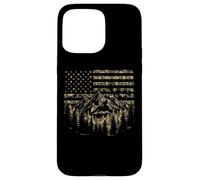 Carcasa para iPhone 15 Pro MAX Forest Tree Wildlife Nature Outdoor Camo American USA Flag