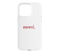Carcasa para iPhone 15 Pro MAX Francés Diciendo Merci París Vacaciones francés Cita
