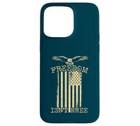 Carcasa para iPhone 15 Pro MAX Freedom Isnt Free Patriotic Eagle Bird Diseño de Bandera Estadounidense
