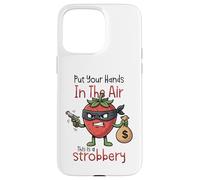 Carcasa para iPhone 15 Pro MAX Fresa Strobbery Comida Juego de Palabras Amante de la Fruta Foodie