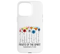 Carcasa para iPhone 15 Pro MAX Fruits of The Spirit Gálatas 5 22 Verso de la Biblia Cristiano