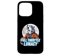 Carcasa para iPhone 15 Pro MAX Full Throttle Lunacy Howling Biker Wolf Graphic