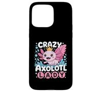 Carcasa para iPhone 15 Pro MAX Funny Cute Crazy Axolotl Lady Animal Lover For Women Girls