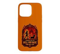 Carcasa para iPhone 15 Pro MAX Funny Halloween I'D IR AL Infierno Y Volver para MI Gato