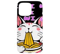 Carcasa para iPhone 15 Pro MAX Funny Kawaii Happy Lucky Eats Cat Ramen Fideos Wi
