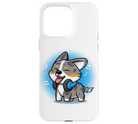 Carcasa para iPhone 15 Pro MAX Funny Kawaii Kids Music Headphones Blue Merle Corgi Lover