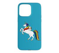 Carcasa para iPhone 15 Pro MAX Funny Kawaii Womens Girls Unicorn Rainbow Happy Pug Lover