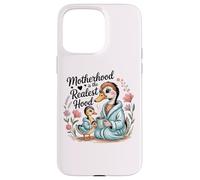 Carcasa para iPhone 15 Pro MAX Funny Motherhood Is The Realest Hood Día de la Madre Goose Mom