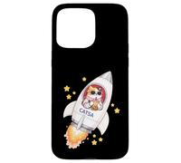 Carcasa para iPhone 15 Pro MAX Funny Space Cat Astronauta Bebiendo Boba Bubble Milk Tea Niños