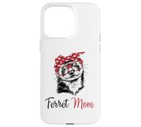 Carcasa para iPhone 15 Pro MAX Funny Womens Girls Glasses Bandana Mom Ferret Lover