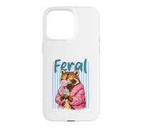 Carcasa para iPhone 15 Pro MAX Gafas de Sol Feral Raccoon Pink Coat Martini Bubblegum
