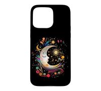 Carcasa para iPhone 15 Pro MAX Galaxy Night Sky Moon Lunar Stars Sun Love