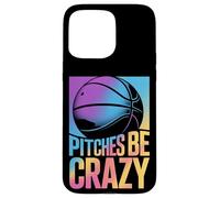 Carcasa para iPhone 15 Pro MAX Game Day Baseball Fan Pitches be Crazy para Mujer