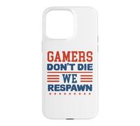 Carcasa para iPhone 15 Pro MAX Gamers Don't Die We Respawn Sparklers Patriotic Hombres Mujeres
