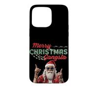 Carcasa para iPhone 15 Pro MAX Gangsta Santa Feliz Navidad Divertidas Vibes Festivas
