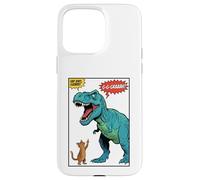 Carcasa para iPhone 15 Pro MAX Gato Dedo Medio T-Rex Dinosaurio Pop Art Tiranosaurio