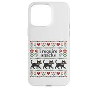 Carcasa para iPhone 15 Pro MAX Gato Divertido, Necesito bocadillos, Gatito Hambriento, Humor