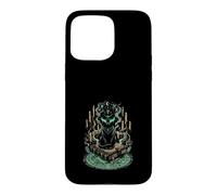 Carcasa para iPhone 15 Pro MAX Gato Negro Místico Grimorio Brujería Gótico Oculto