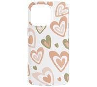 Carcasa para iPhone 15 Pro MAX Girly Coquette Cute Pink Heart Sage Green Hearts Valentines