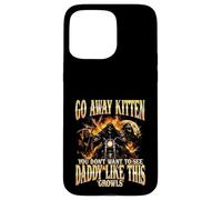 Carcasa para iPhone 15 Pro MAX Go Away Kitten, Divertido Bootleg Daddy Sigma Skeleton Biker