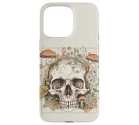 Carcasa para iPhone 15 Pro MAX Goblincore Aesthetic Vintage Botanical Mushrooms Skull