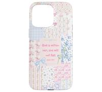 Carcasa para iPhone 15 Pro MAX God Is Within Her Salmo 46:5 Pink Floral Christian Faith