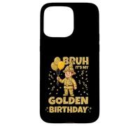 Carcasa para iPhone 15 Pro MAX Golden Birthday Boys Girls Bday Fiesta de cumpleaños Bombero