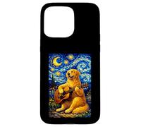 Carcasa para iPhone 15 Pro MAX Golden Retriever Playing Guitar Whimsical Art Music Camping