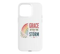 Carcasa para iPhone 15 Pro MAX Gracia después de la tormenta Boho Rainbow Oración Cristiana Positiva