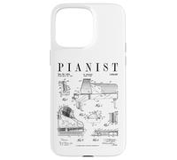 Carcasa para iPhone 15 Pro MAX Grand Piano Old Vintage Patent Pianist Dibujo Print