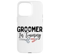 Carcasa para iPhone 15 Pro MAX Groomer In Training Dog Groomer Principiante Peluquería de Mascotas