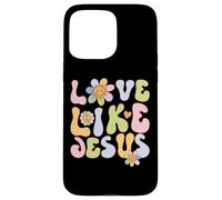 Carcasa para iPhone 15 Pro MAX Groovy Love Like Jesus Religious God Christian Graphic