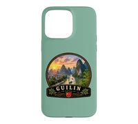 Carcasa para iPhone 15 Pro MAX Guilin China Montañas Karst Li Río Paisaje Viaje Desig