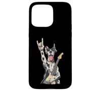 Carcasa para iPhone 15 Pro MAX Guitarra de Perro Gran danés Solo Rockstar Rock Metal Graphic Sharp