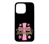 Carcasa para iPhone 15 Pro MAX Hallelujah Christian Girls Pink Cross Preppy Doodles Stars