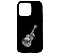 Carcasa para iPhone 15 Pro MAX Hand Drawn Guitar Sketch Design, Expressive Acoustic Music