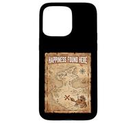Carcasa para iPhone 15 Pro MAX Happiness Found Here Vintage Pirate Map Crab