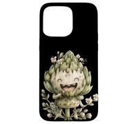 Carcasa para iPhone 15 Pro MAX Happy Artichoke Face Graphic For Vegetarians Funny Vegan Mom