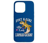 Carcasa para iPhone 15 Pro MAX Happy Reptile Just A Girl Who Loves Leopard Geckos Lover