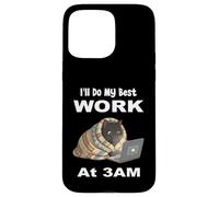Carcasa para iPhone 15 Pro MAX Haré mi Mejor Trabajo a Las 3 de la mañana, Divertido portátil Night Owl Black Cat