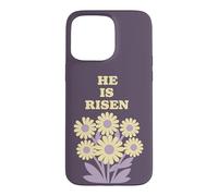 Carcasa para iPhone 15 Pro MAX He Is Risen Daisy Flowers Cita de Pascua Retro Floral